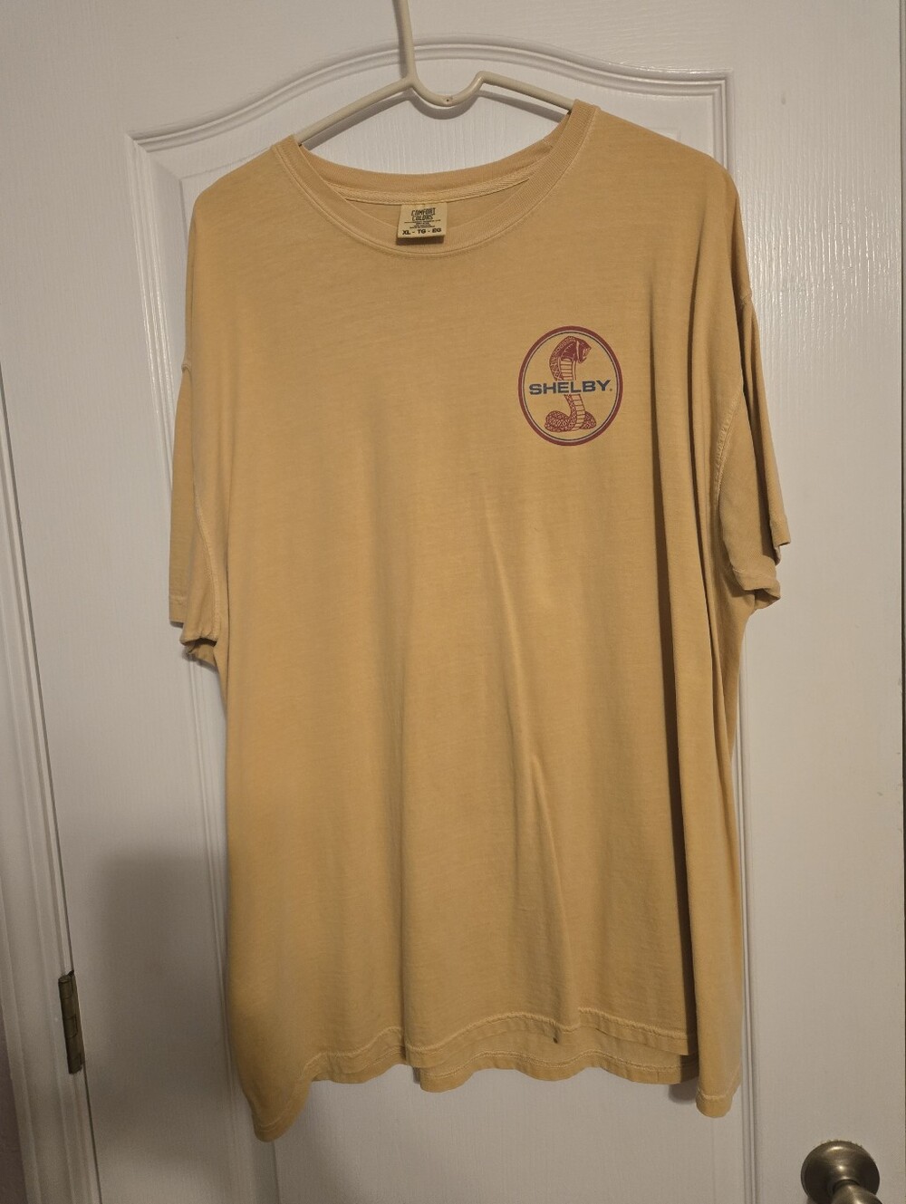 Mens Comfort Colors Size XL Shelby Short Sleeve Logo Tee in Mustard Yellow